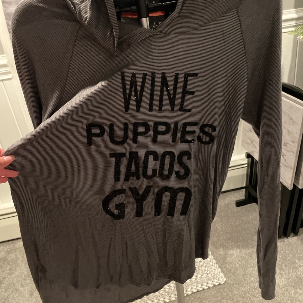 Gray Hoodie with Fun Text